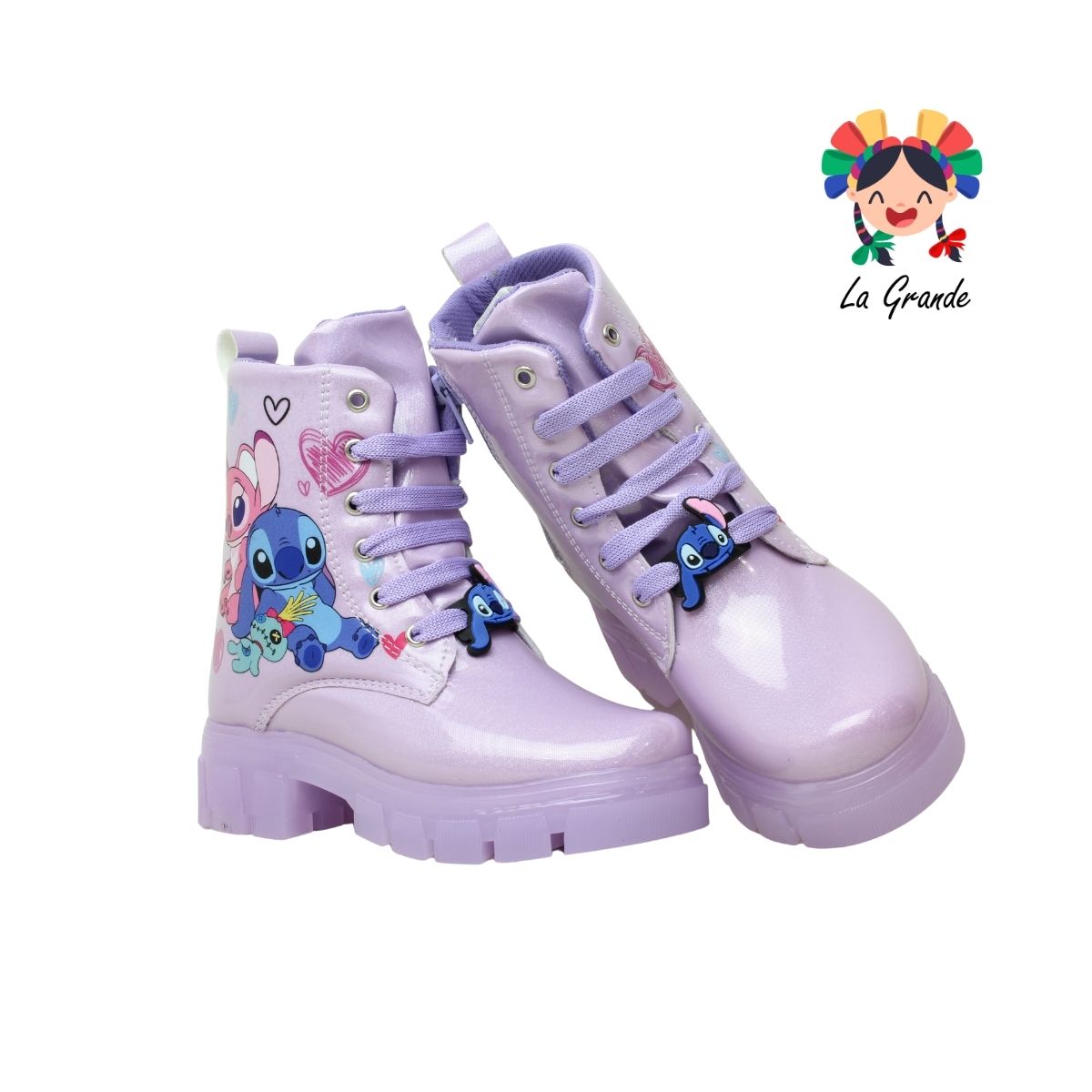 B10 DANIELS Lila Luminos Bota Casual con Luces para Niña