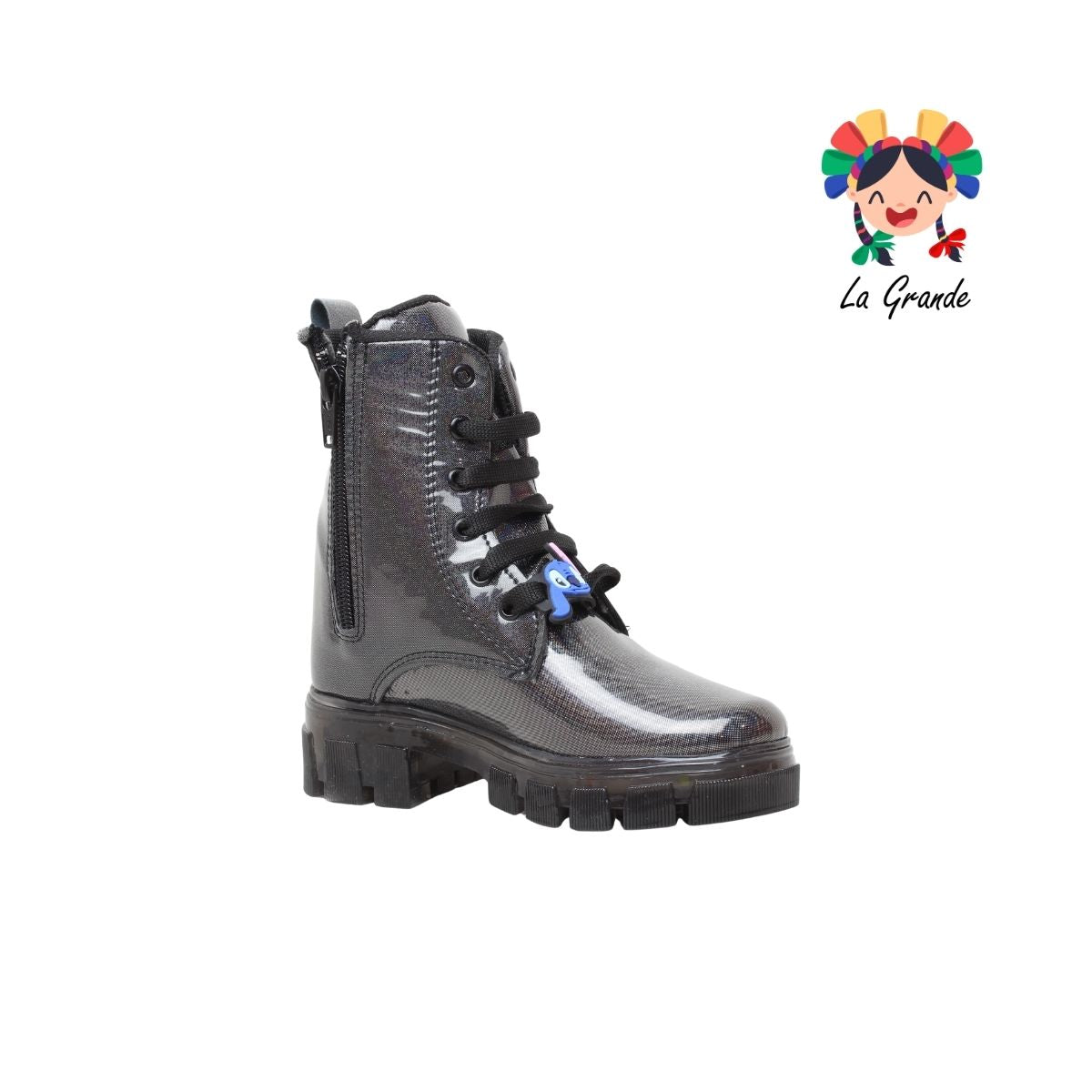 B10 DANIELS Negro Luminos Bota Casual con Luces para Niña