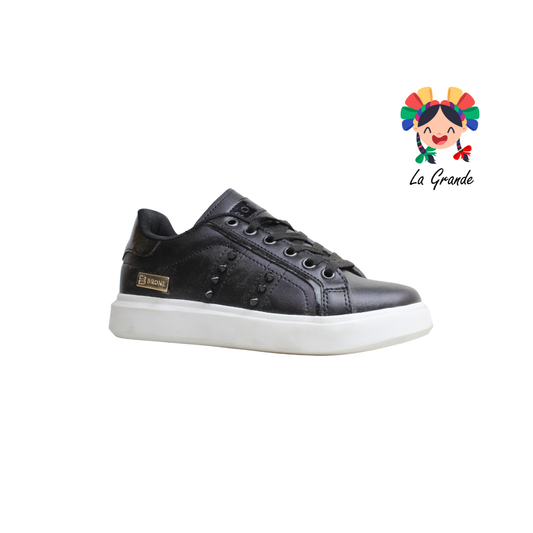 B-1 BRONE Negro Negro Charol Sint Tenis Casual para Dama