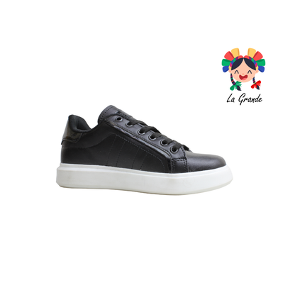B-1 BRONE Negro Negro Charol Sint Tenis Casual para Dama