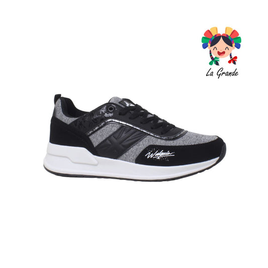 BOSTON WALKQUIR Negro Plomo Tenis Sint Casual para Caballero