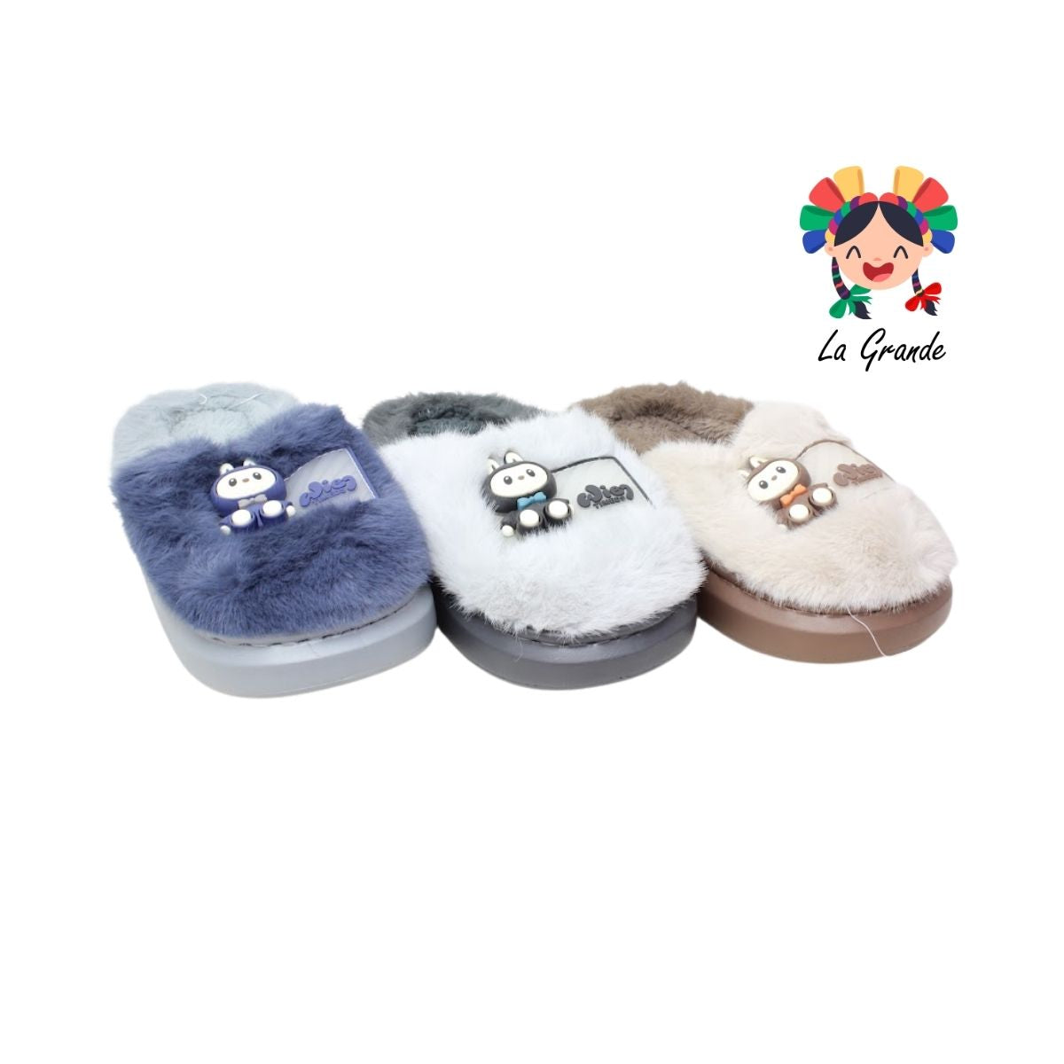 C-4030 ZXXG Multicolor Labubu Pantufla para Niña y Niño