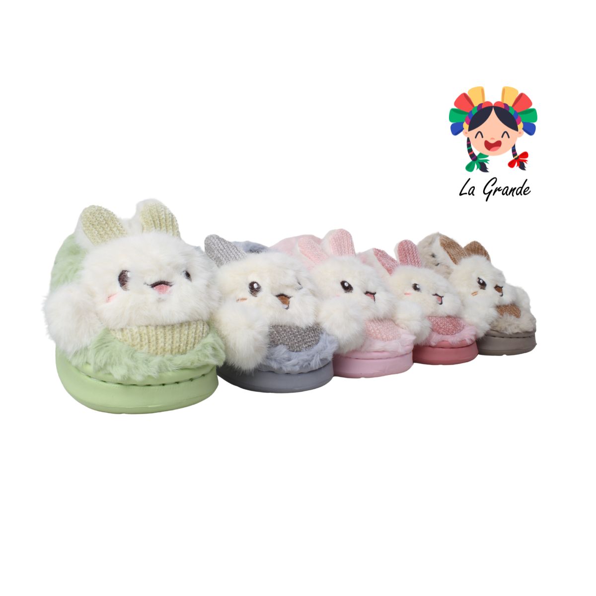 C-4084 TIGRE Conejito Multicolor Textil Sint Pantufla para Bebé y Niña