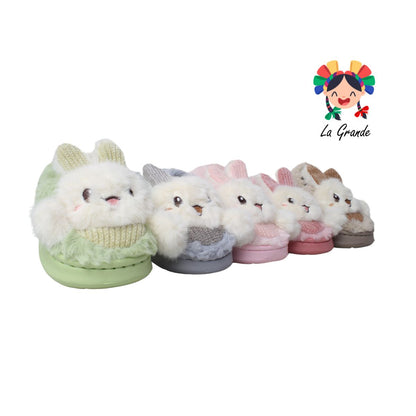 C-4084 TIGRE Conejito Multicolor Textil Sint Pantufla para Bebé y Niña