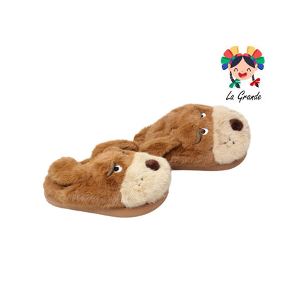 C-4155 ZXXG Multicolor Perrito Pantufla Afelpada para Niña y Niño
