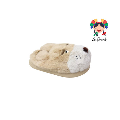 C-4155 ZXXG Multicolor Perrito Pantufla Afelpada para Niña y Niño