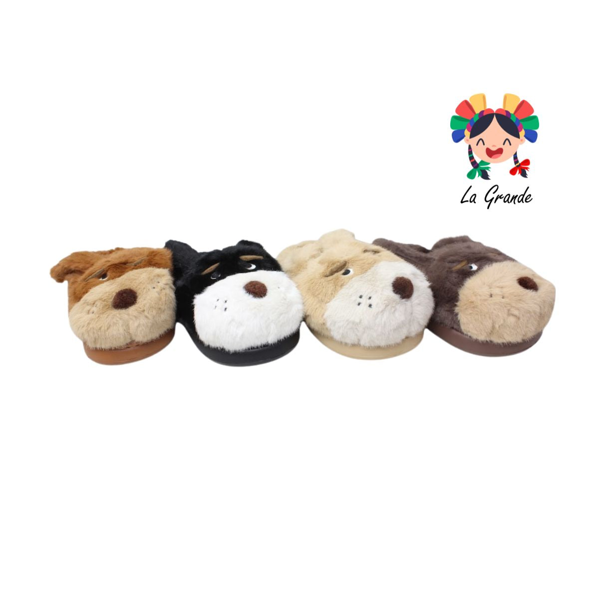 C-4155 ZXXG Multicolor Perrito Pantufla Afelpada para Niña y Niño
