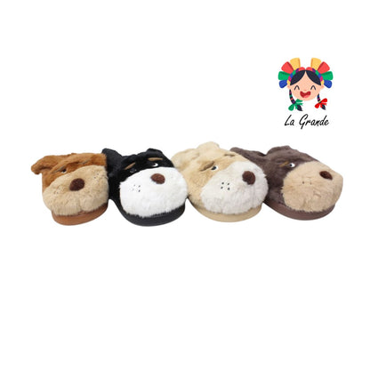 C-4155 ZXXG Multicolor Perrito Pantufla Afelpada para Niña y Niño