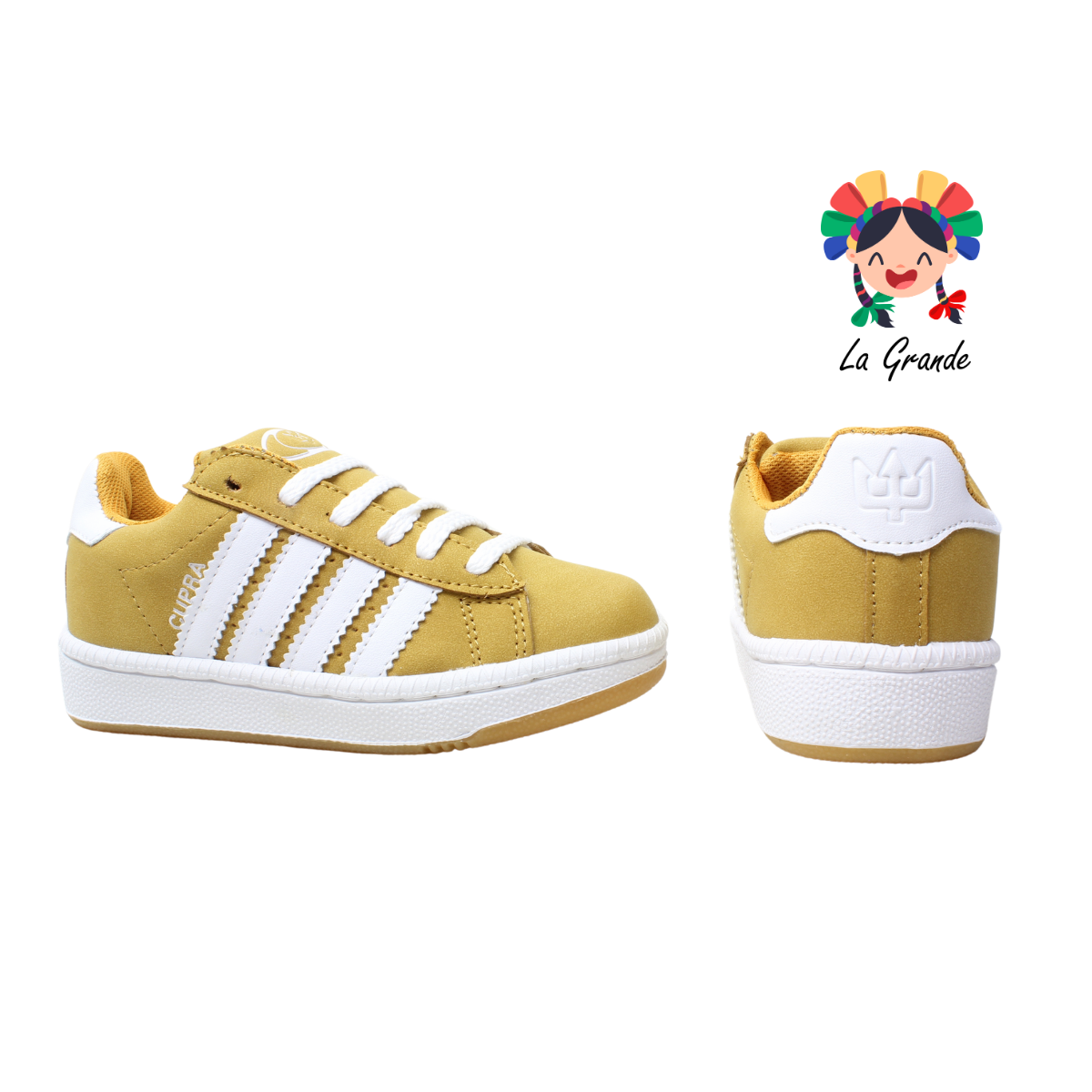 C-888 CUPRA Ocre Blanco Hunting Sint Tenis Casual para Niña y Niño