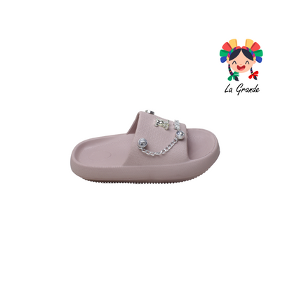 C004M TOP SANDAL Multicolor Sandalia de Baño o Playa con Adorno de Cadena para Dama