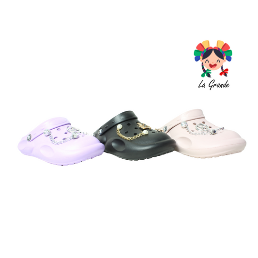C014D TOP SANDAL Multicolor Sintético Sandalia de Baño o Playa con Adorno de Cadena para Dama