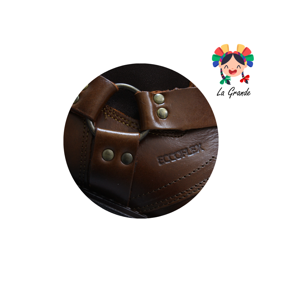6070 ECCOFLEX Chocolate Piel Bota para Caballero