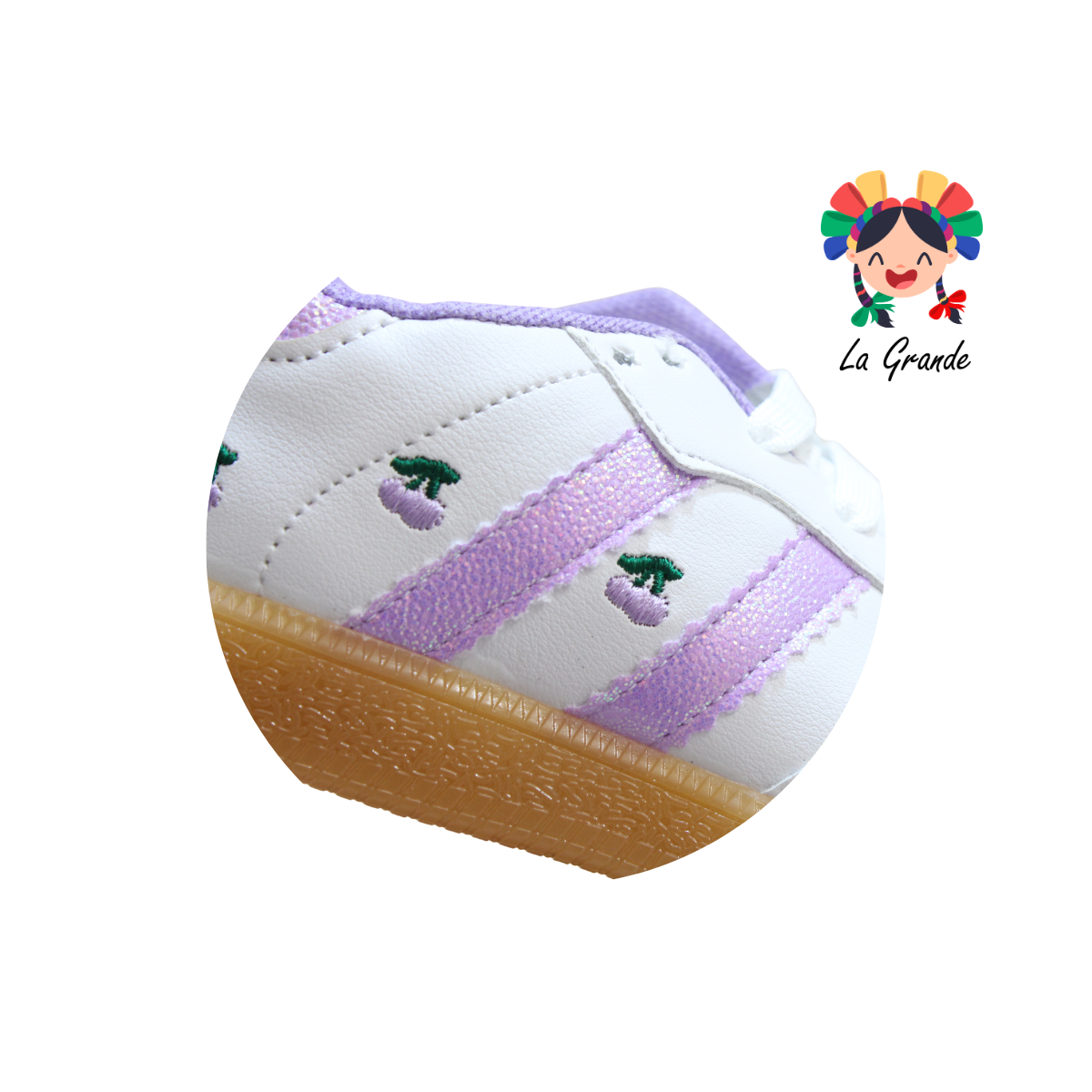 C014 SVIN Blanco Lila Sintético Tenis Casual para Niña
