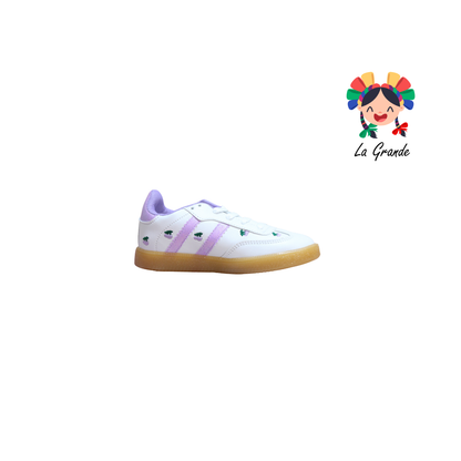 C014 SVIN Blanco Lila Sintético Tenis Casual para Niña