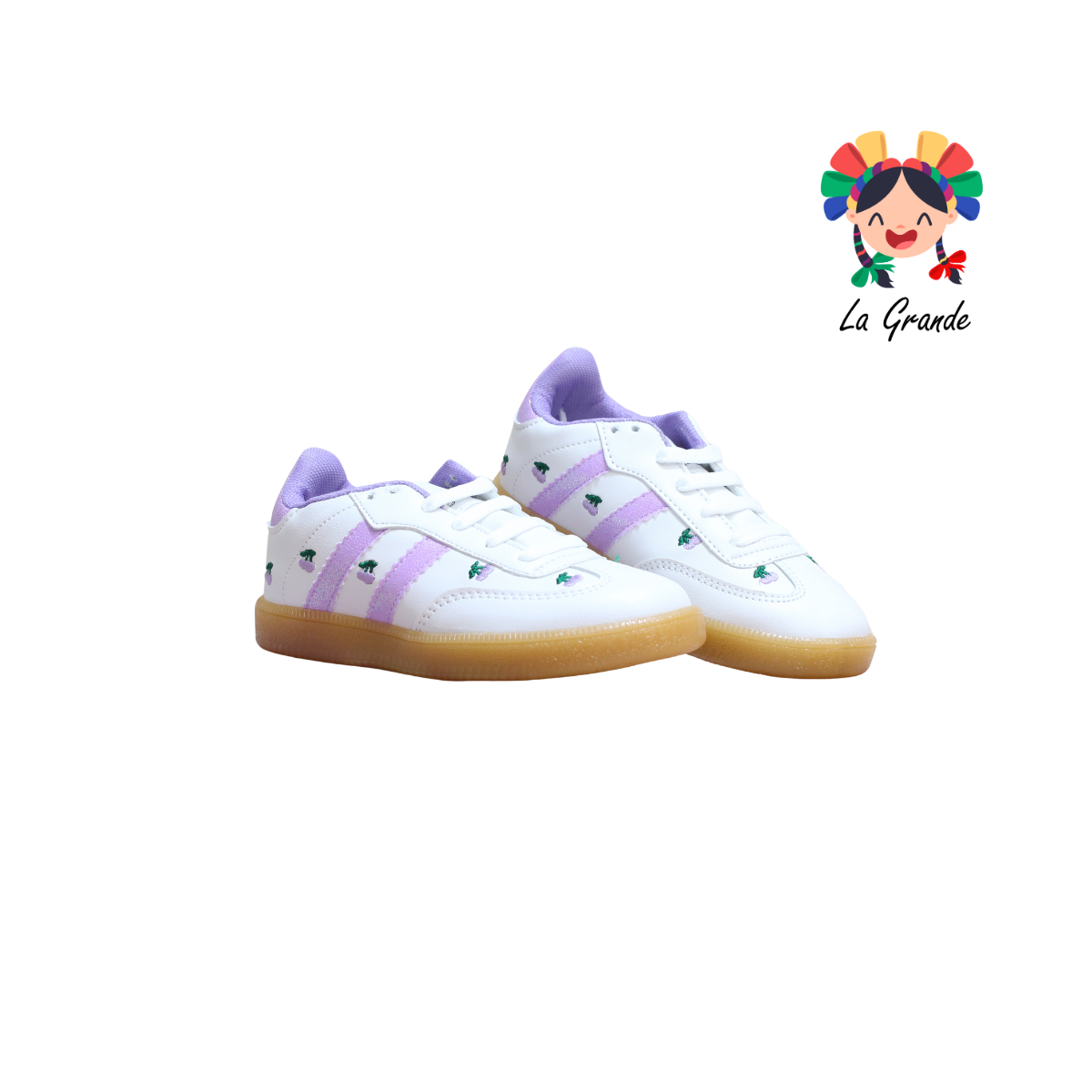 C014 SVIN Blanco Lila Sintético Tenis Casual para Niña