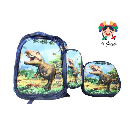 033 Dino Mochila Marino Combo con Luces
