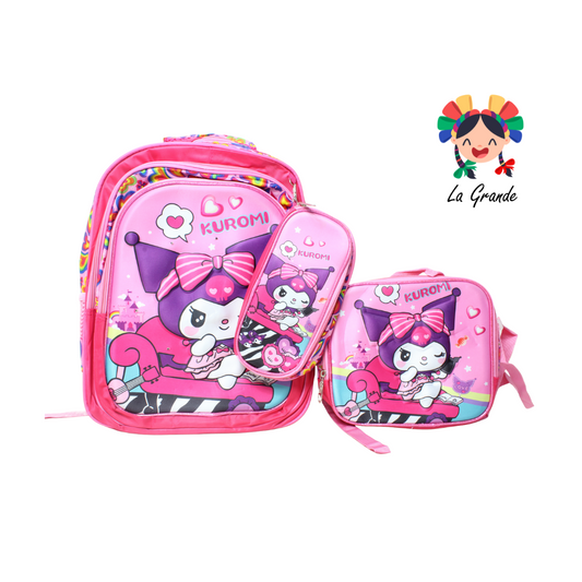 033 Kurom Mochila Fucsia Combo con Luces