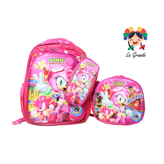033 Rose Mochila Fucsia Combo con Luces