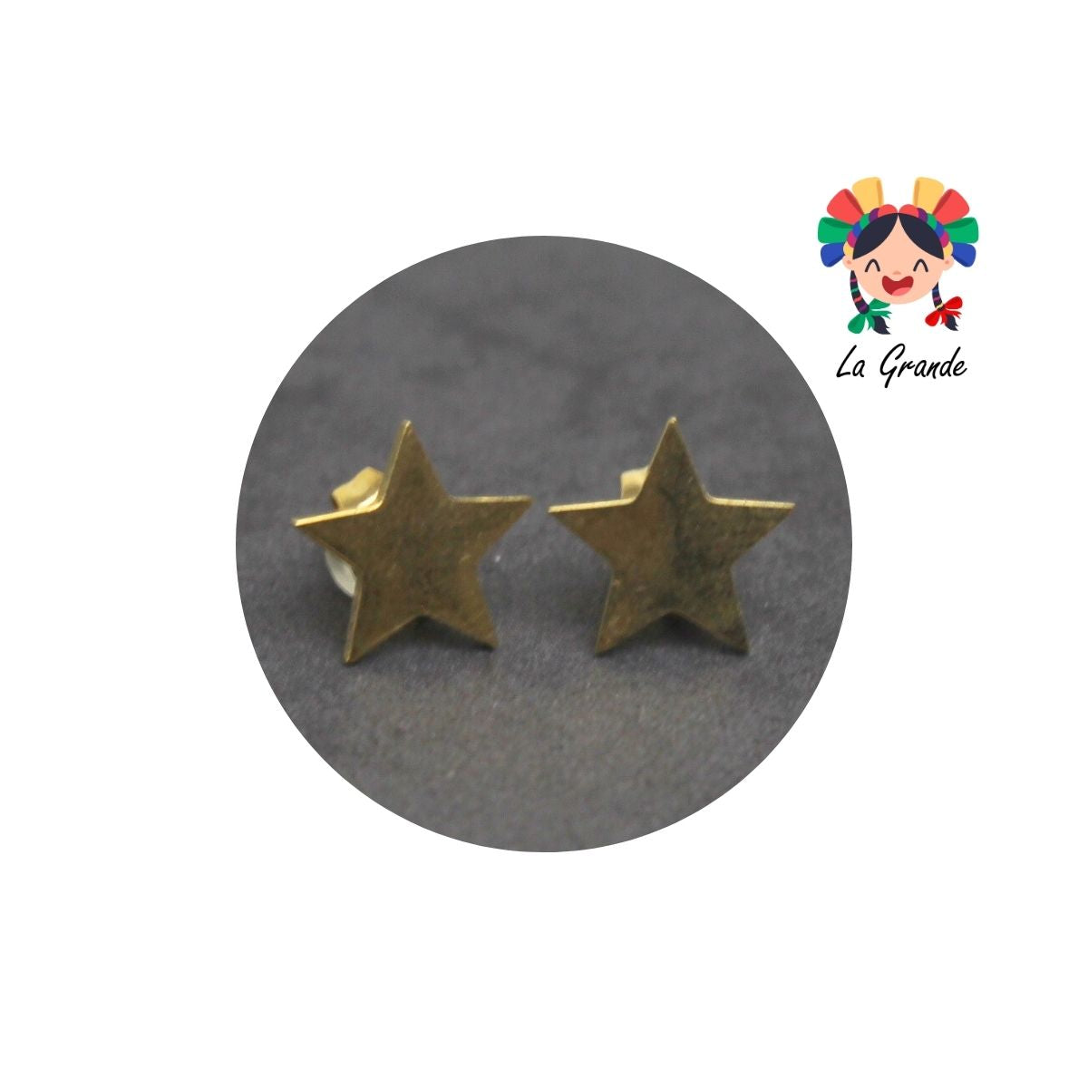 Corazón con Estrellas Conjunto de Cadena y Aretes de Acero Inoxidable para dama