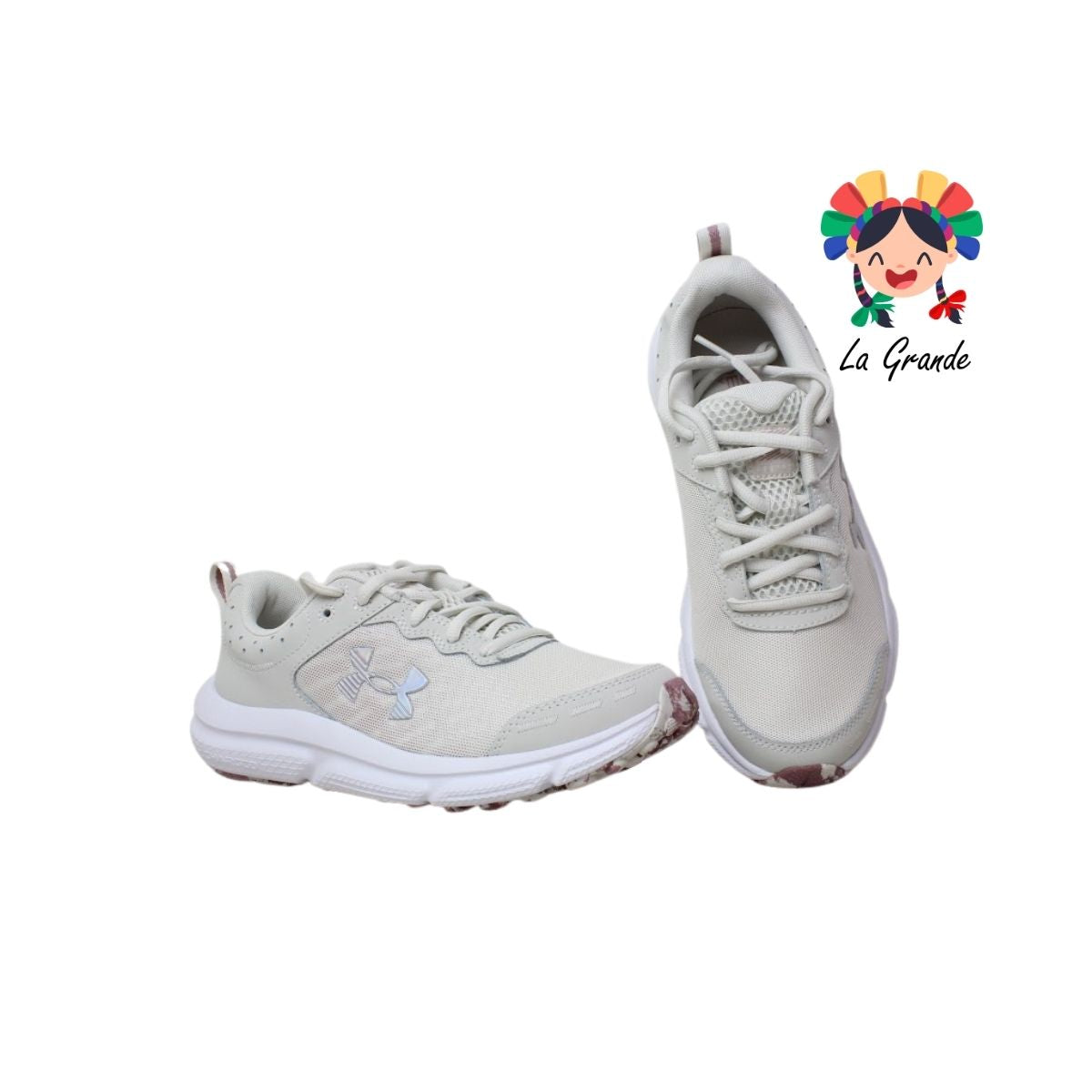 Charged Assert 10 UNDER ARMOUR Beige Café Tenis Deportivo Original Importado para Dama