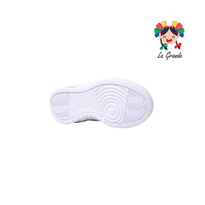 D47 APOORT Blanco Lila Piel Tenis Casual para Niña