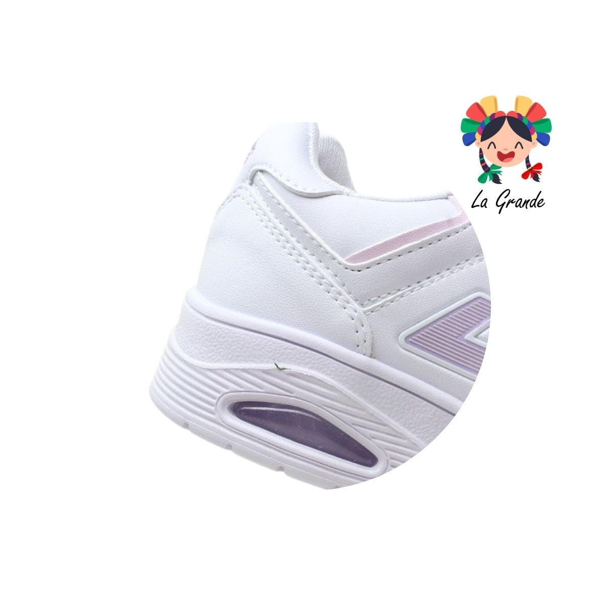 D48 APOORT Blanco Lila Napa Tenis Casual para Dama