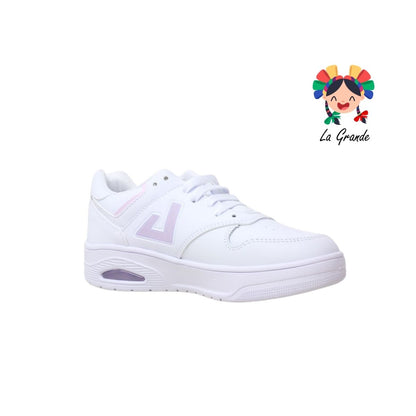 D48 APOORT Blanco Lila Napa Tenis Casual para Dama