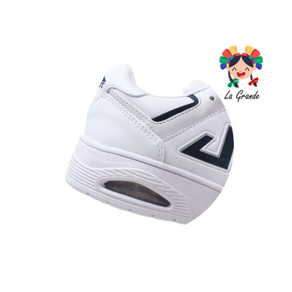 D48 APOORT Blanco Marino Piel Tenis Escolar para Dama y Jóven