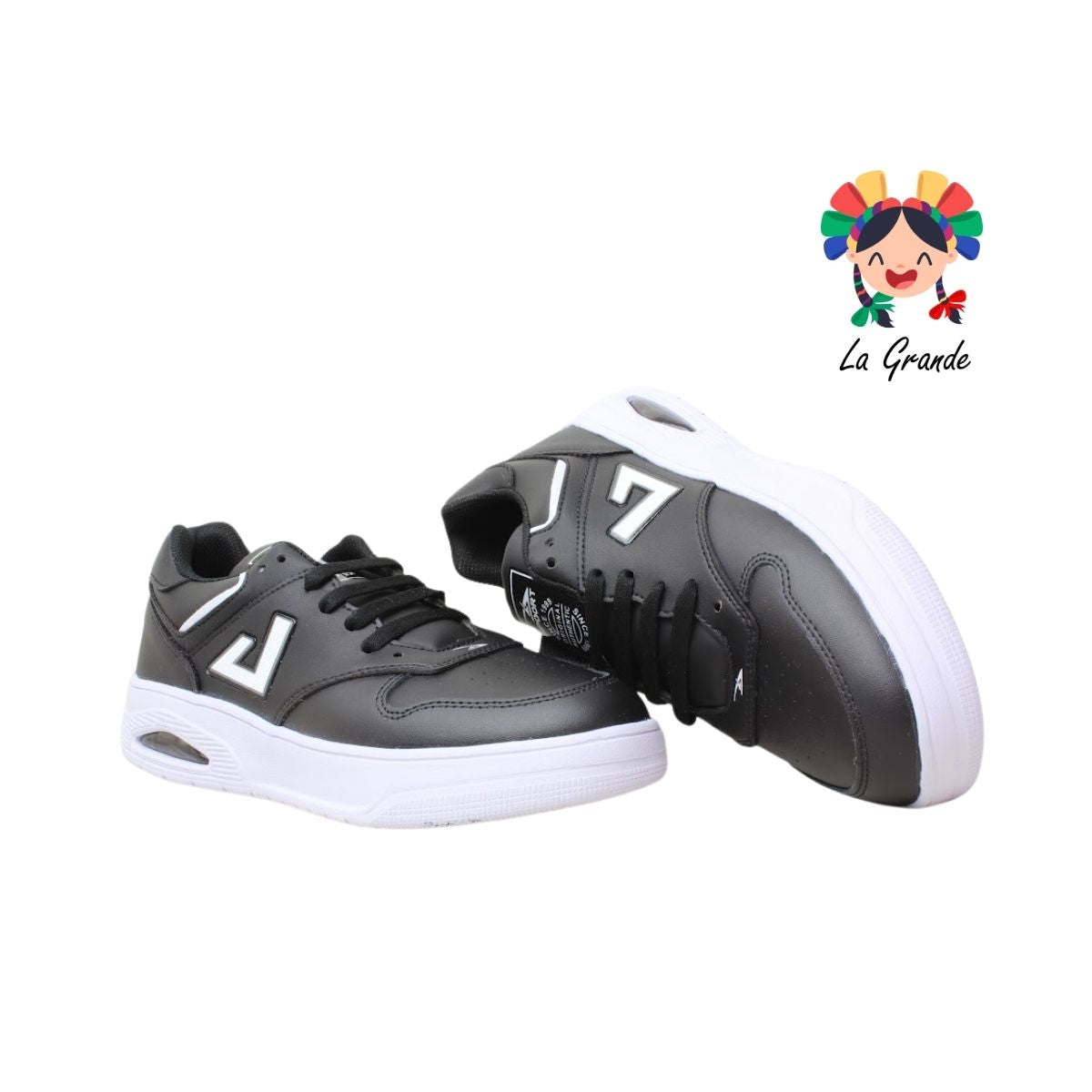 D48 APOORT Negro Blanco Piel Tenis Casual para Dama, Jóven y Caballero