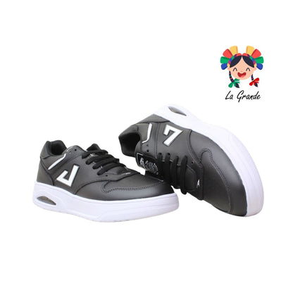 D48 APOORT Negro Blanco Piel Tenis Casual para Dama, Jóven y Caballero