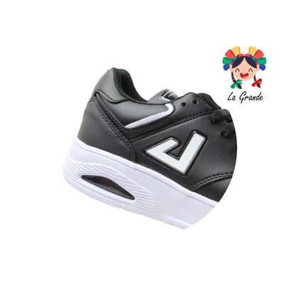 D48 APOORT Negro Blanco Piel Tenis Casual para Dama, Jóven y Caballero