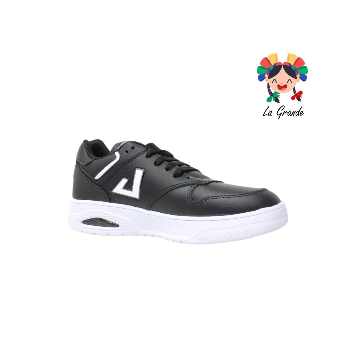 D48 APOORT Negro Blanco Piel Tenis Casual para Dama, Jóven y Caballero