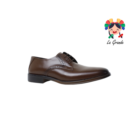 D911 VIAKENTTO Brandy Nápoles Piel Zapato de Vestir para Caballero