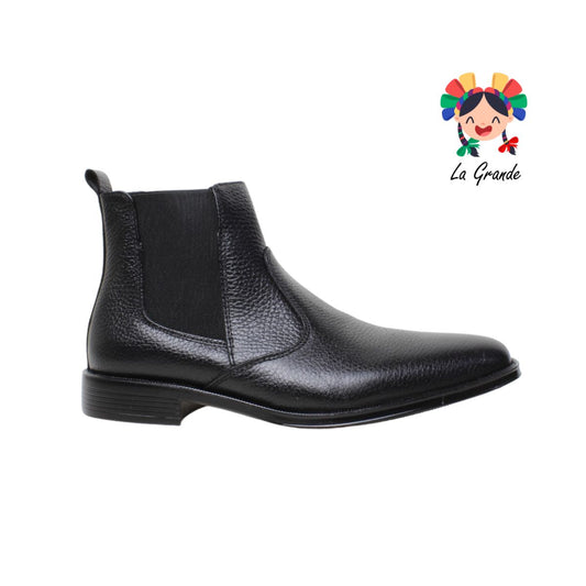 D917 VIAKENTTO Negro Barcelona Piel Bota Casual para Caballero