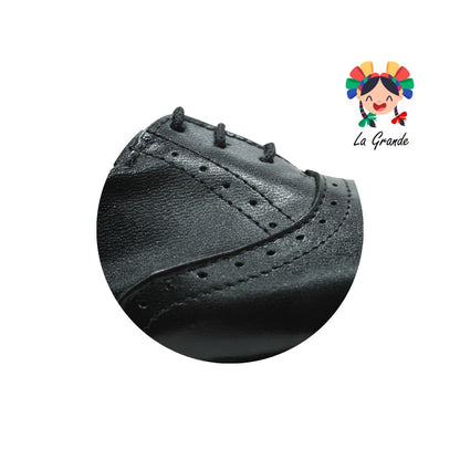D920 VIAKENTTO Negro Nápoles  Piel Zapato vestir Casual para Niño y Caballero