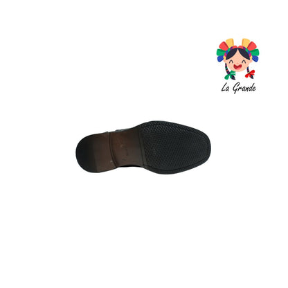 D920 VIAKENTTO Negro Nápoles  Piel Zapato vestir Casual para Niño y Caballero