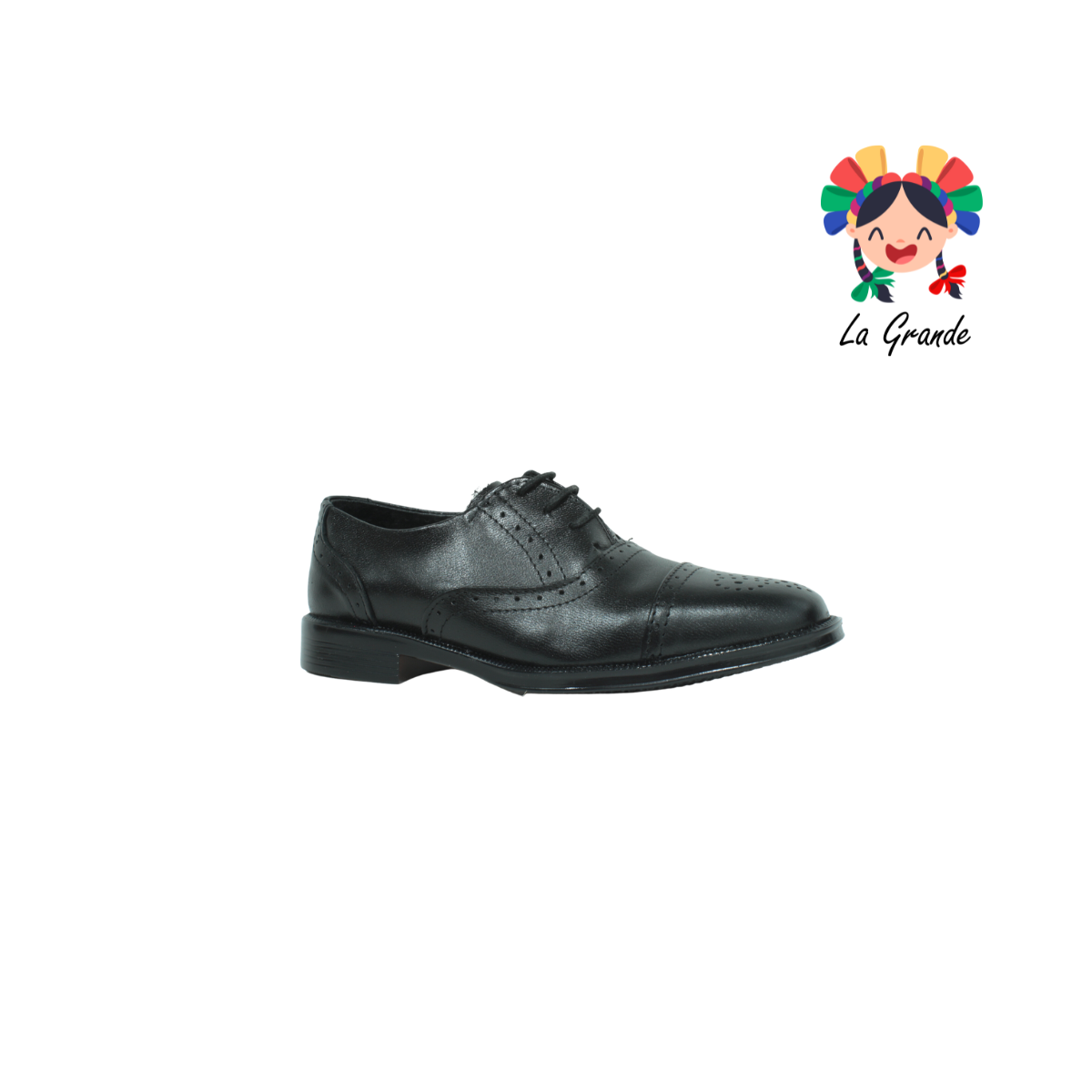D920 VIAKENTTO Negro Nápoles  Piel Zapato vestir Casual para Niño y Caballero