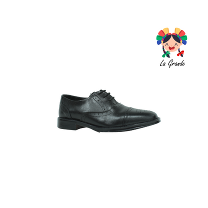 D920 VIAKENTTO Negro Nápoles  Piel Zapato vestir Casual para Niño y Caballero