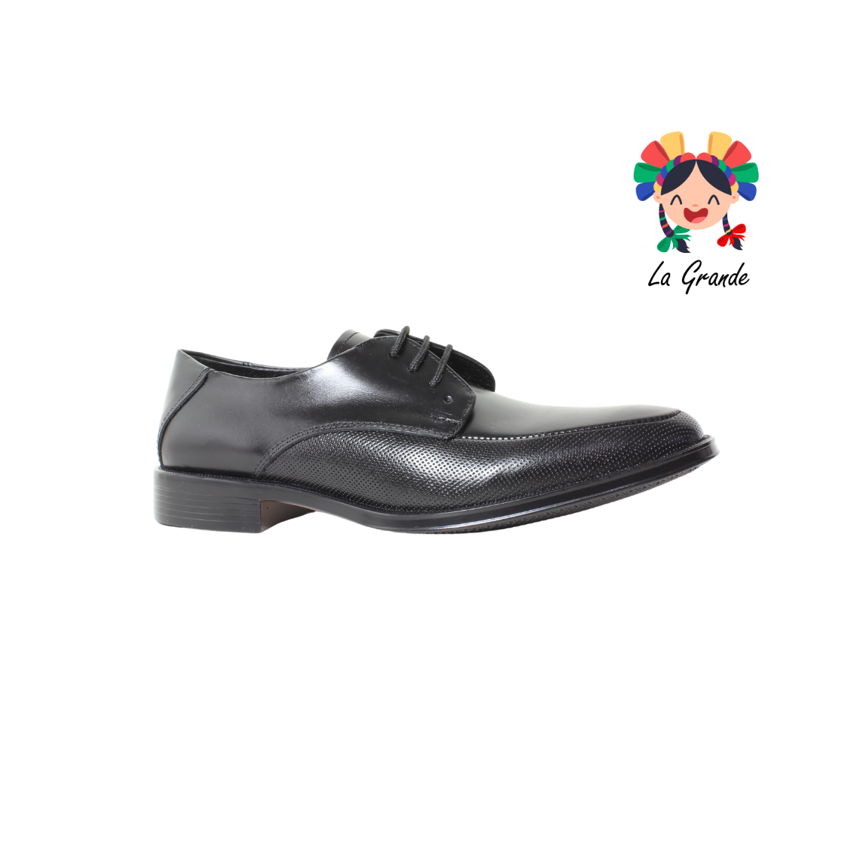 D954 VIAKENTTO Negro Nápoles Piel Zapato de Vestir para Caballero