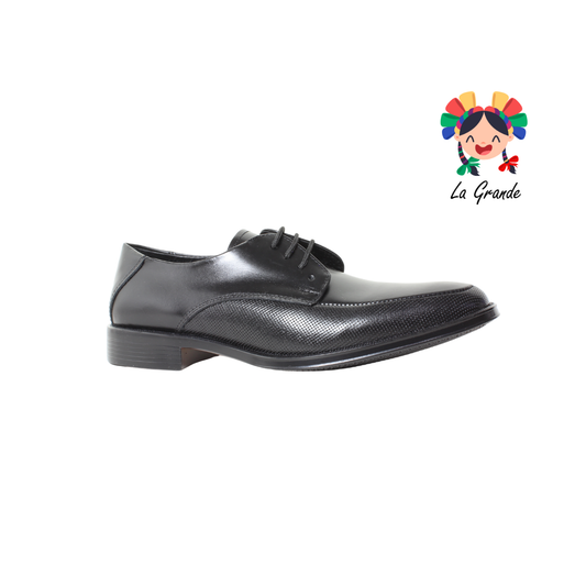D954 VIAKENTTO Negro Nápoles Piel Zapato de Vestir para Caballero