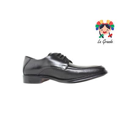 D954 VIAKENTTO Negro Nápoles Piel Zapato de Vestir para Caballero