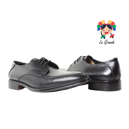 D954 VIAKENTTO Negro Nápoles Piel Zapato de Vestir para Caballero