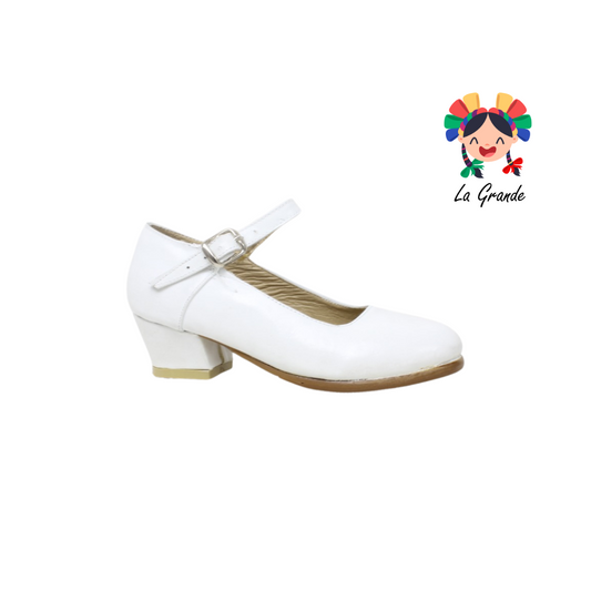 DANZA D´AIME Blanco Piel Zapato de Danza para Niña y Dama