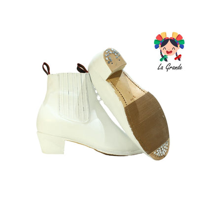 DANZA D´AIME Blanco de Piel Bota de Danza para Niño, Joven y Caballero