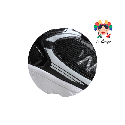 F6 NEW LINE Negro Blanco Tenis Deportivo para Niña y Niño