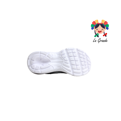 F6 NEW LINE Negro Blanco Tenis Deportivo para Niña y Niño