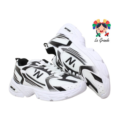 F6 NEW LINE Blanco Negro Tenis Deportivo para Dama y Joven