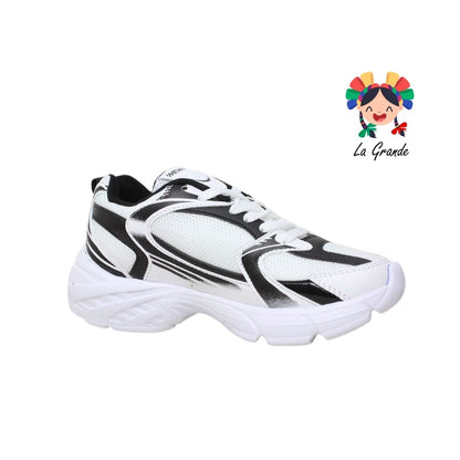 F6 NEW LINE Blanco Negro Tenis Deportivo para Dama y Joven