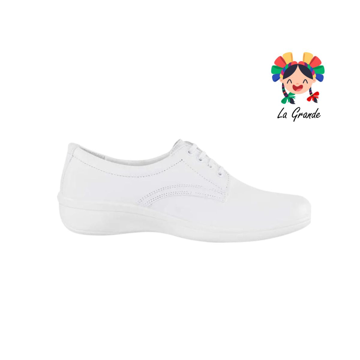 FLEXI Blanco Piel Zapato Clínico para Dama y Joven