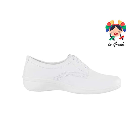 FLEXI Blanco Piel Zapato Clínico para Dama y Joven